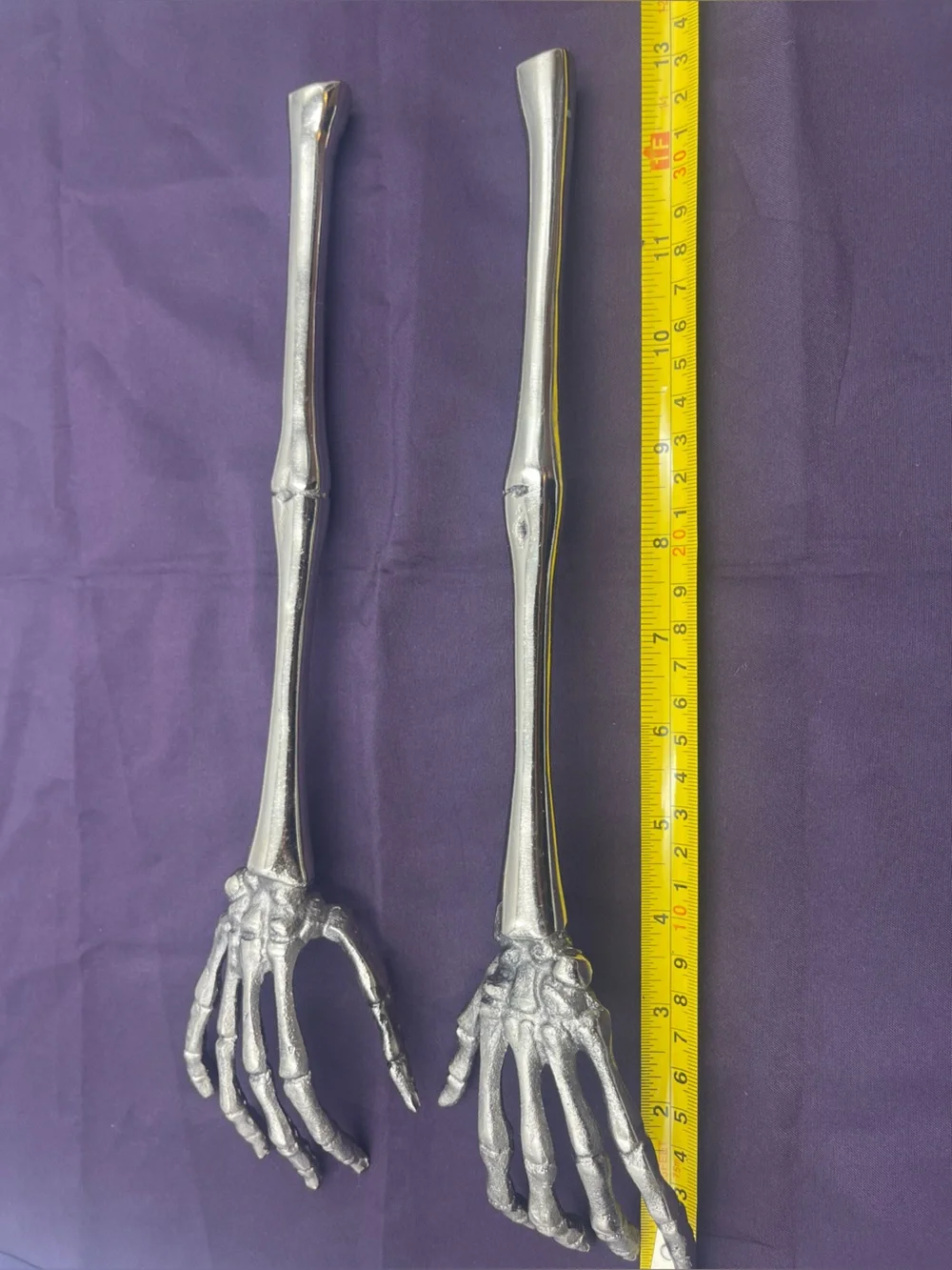 Halloween Gothic Spooky Metal Skeleton Bone Arm & Hand Salad Forks /Prop Display